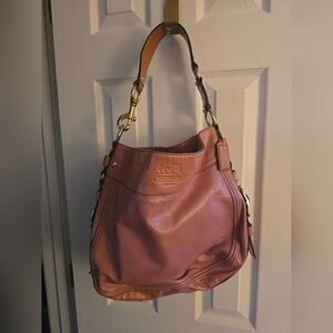 Coach Zoe Pebbled Patent Leather Hobo, Large